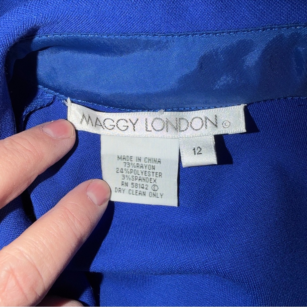 Maggy London Dress Women’s Size 12 Blue Sleeveless Pockets NWT - Picture 6 of 8